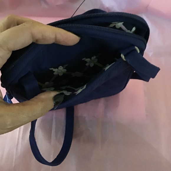 Vera Bradley Little Hipster Navy Quilted Messenger Bag - Picture 5 of 7